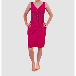 Thierry Muglar Paris France Corset Tank Dress Fuschia Pink Size 38 / SMALL Retro